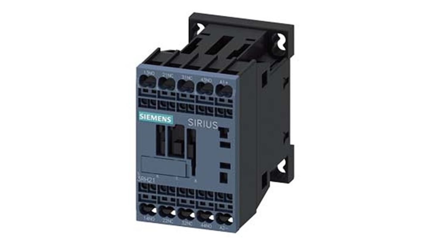 Siemens SIRIUS 3RH2 Hilfsschütz / 110 V DC Spule, 4 -polig 2 NO (Schließer) + 2 NC (Öffner), 690 V AC / 10 A