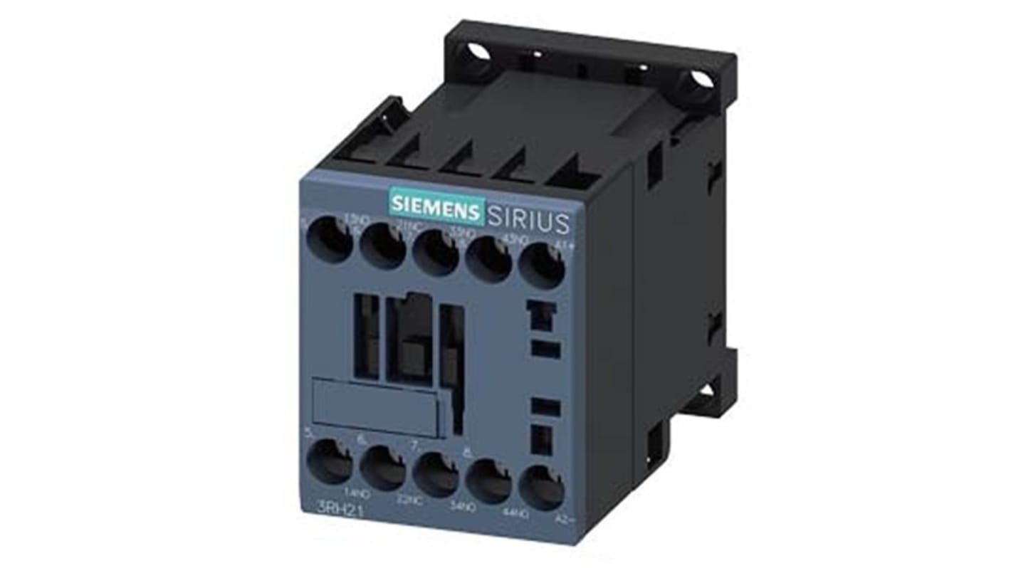 Siemens SIRIUS 3RH2 Contactor Relay, 72 - 125 V dc Coil, 4-Pole, 10 A, 3NO + 1NC, 690 V ac