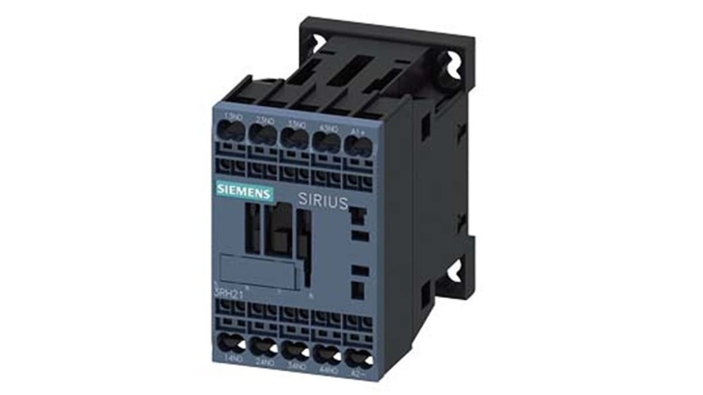 Siemens SIRIUS 3RH2 Hilfsschütz / 220 V DC Spule, 4 -polig 4 NO (Schließer), 690 V AC / 10 A