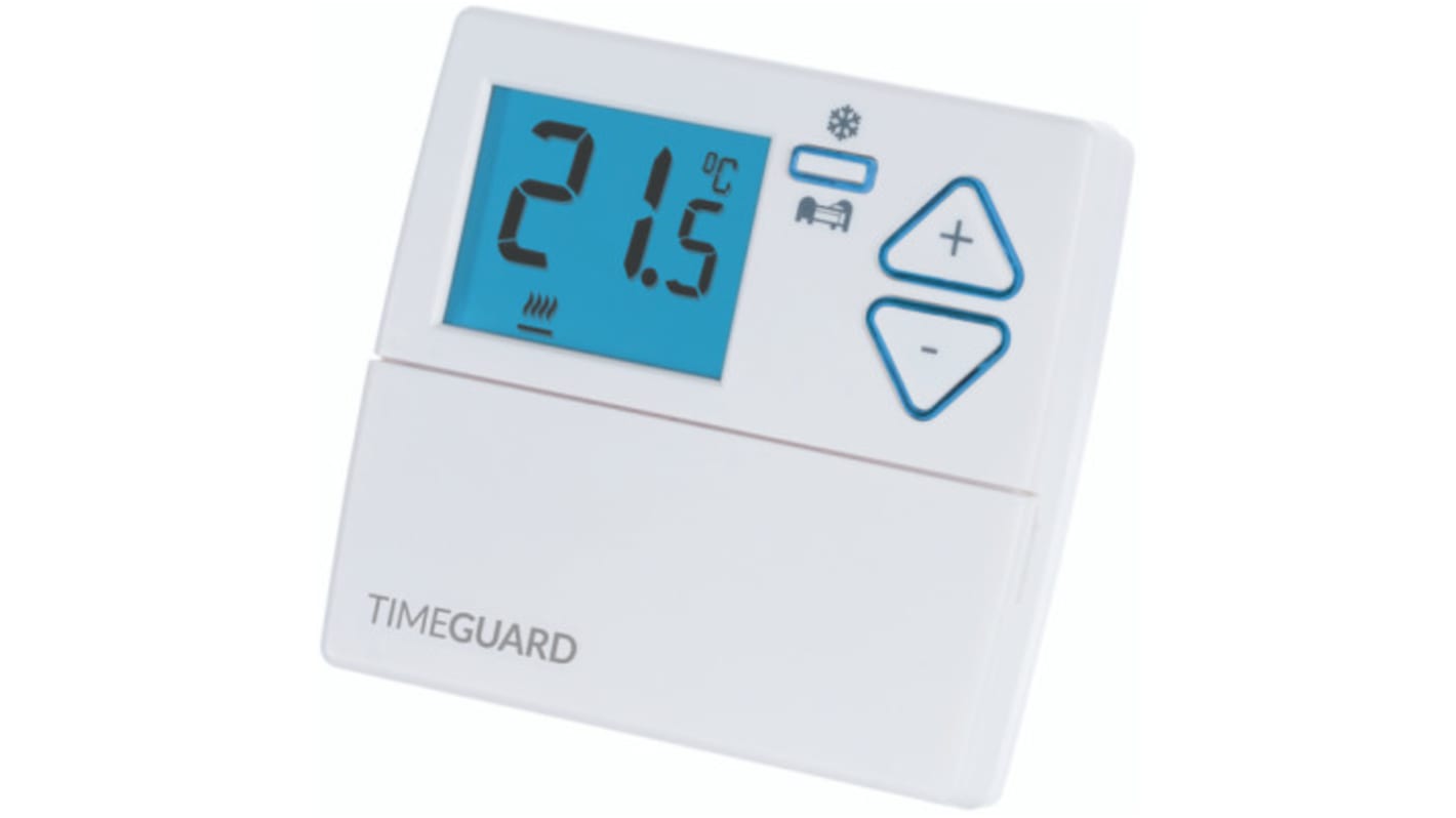 Termostato Timeguard serie Programastat Plus, 0 → 40 °C, alim. 230 V ac, contacto 3A, 230 V ac, NC, NO