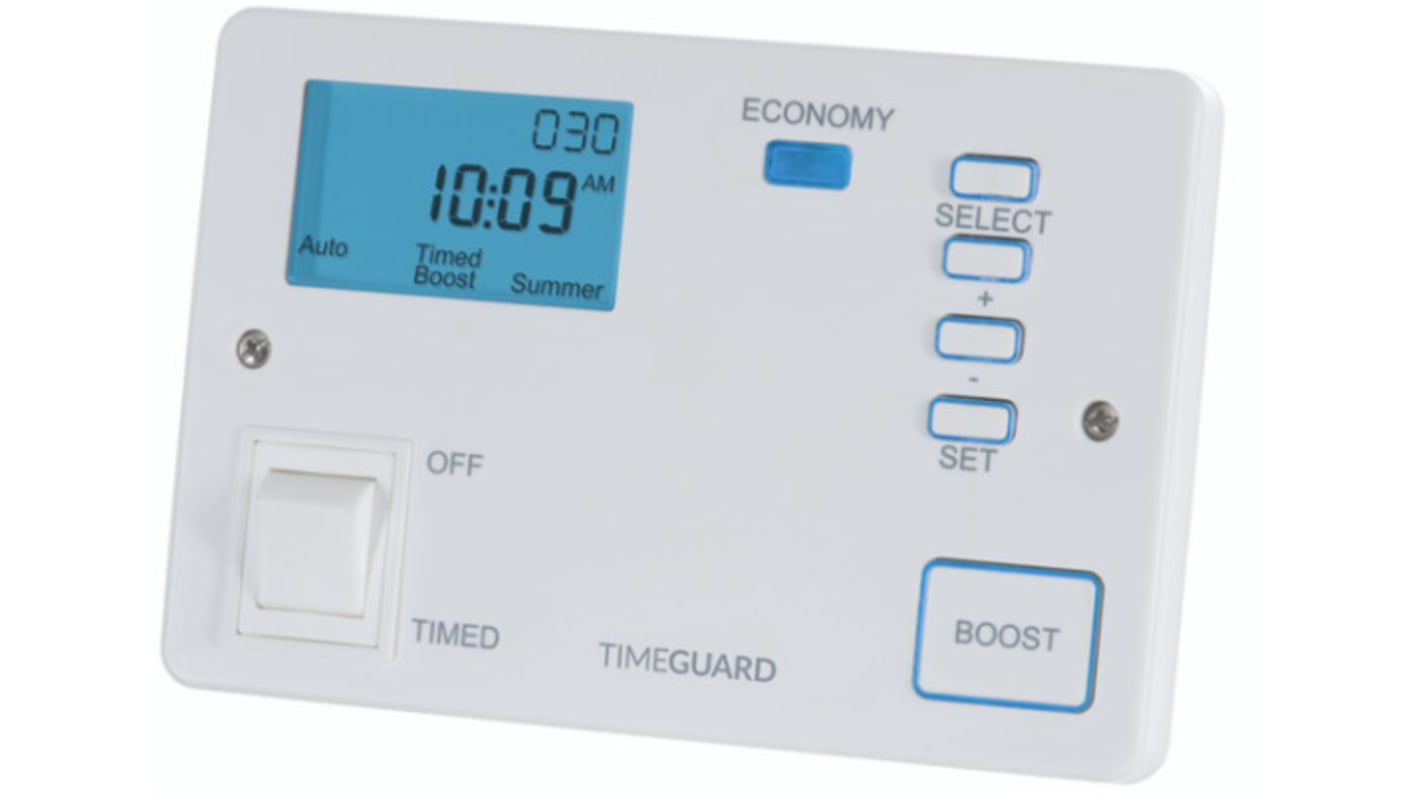 Timeguard Programastat Plus DPDT Thermostats, 13A, 230 V ac, 0 → 40 °C