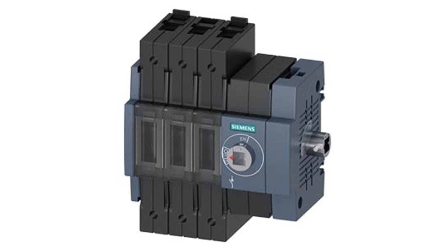 Siemens 3 Pole DIN Rail Switch Disconnector - 63A Maximum Current, 37kW Power Rating, IP20