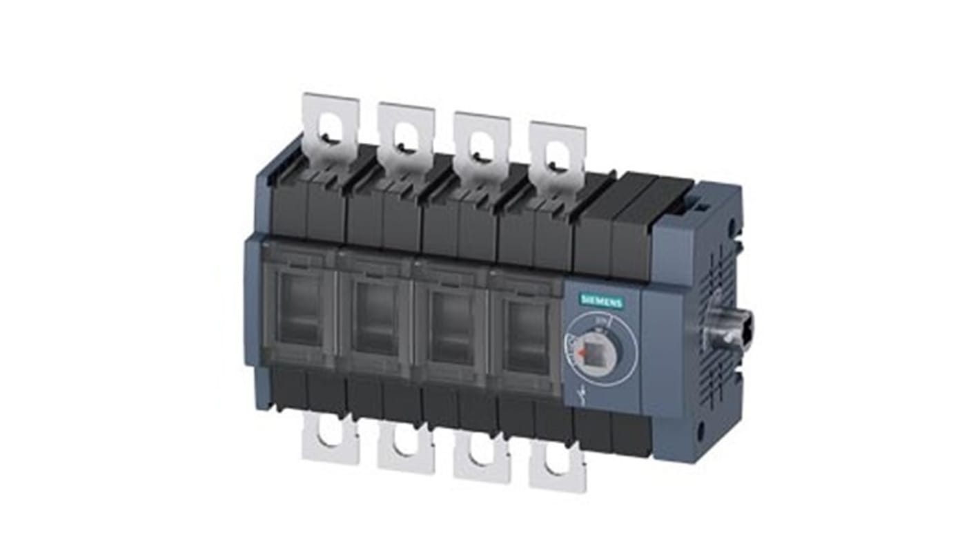 Siemens 4 Pole DIN Rail Switch Disconnector - 125A Maximum Current, 75kW Power Rating, IP00, IP20