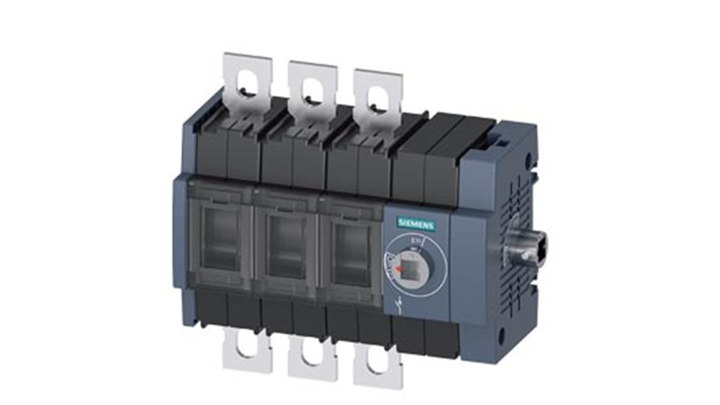 Sezionatore con interruttore Siemens 3KD3634-0NE40-0, 3P, 200A, per guida DIN, , IP00, IP20