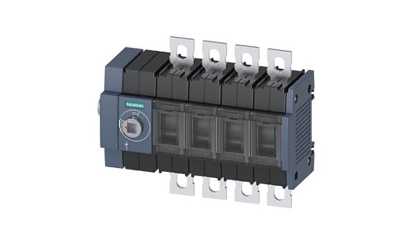 Sezionatore con interruttore Siemens 3KD3644-0NE10-0, 4P, 200A, per guida DIN, , IP00, IP20