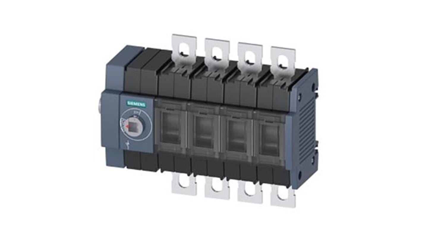 Siemens 4 Pole DIN Rail Switch Disconnector - 250A Maximum Current, 110kW Power Rating, IP00, IP20