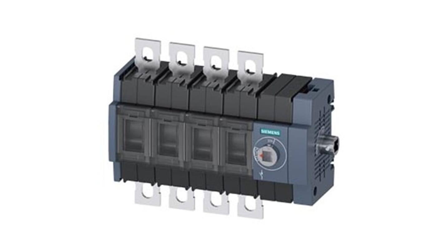 Sezionatore con interruttore Siemens 3KD3844-0NE40-0, 4P, 250A, per guida DIN, , IP00, IP20