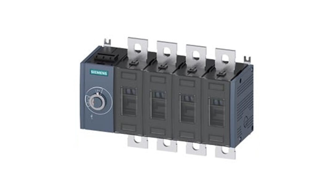 Siemens 3 Pole Fixed Switch Disconnector - 400A Maximum Current, 250kW Power Rating, IP00, IP20
