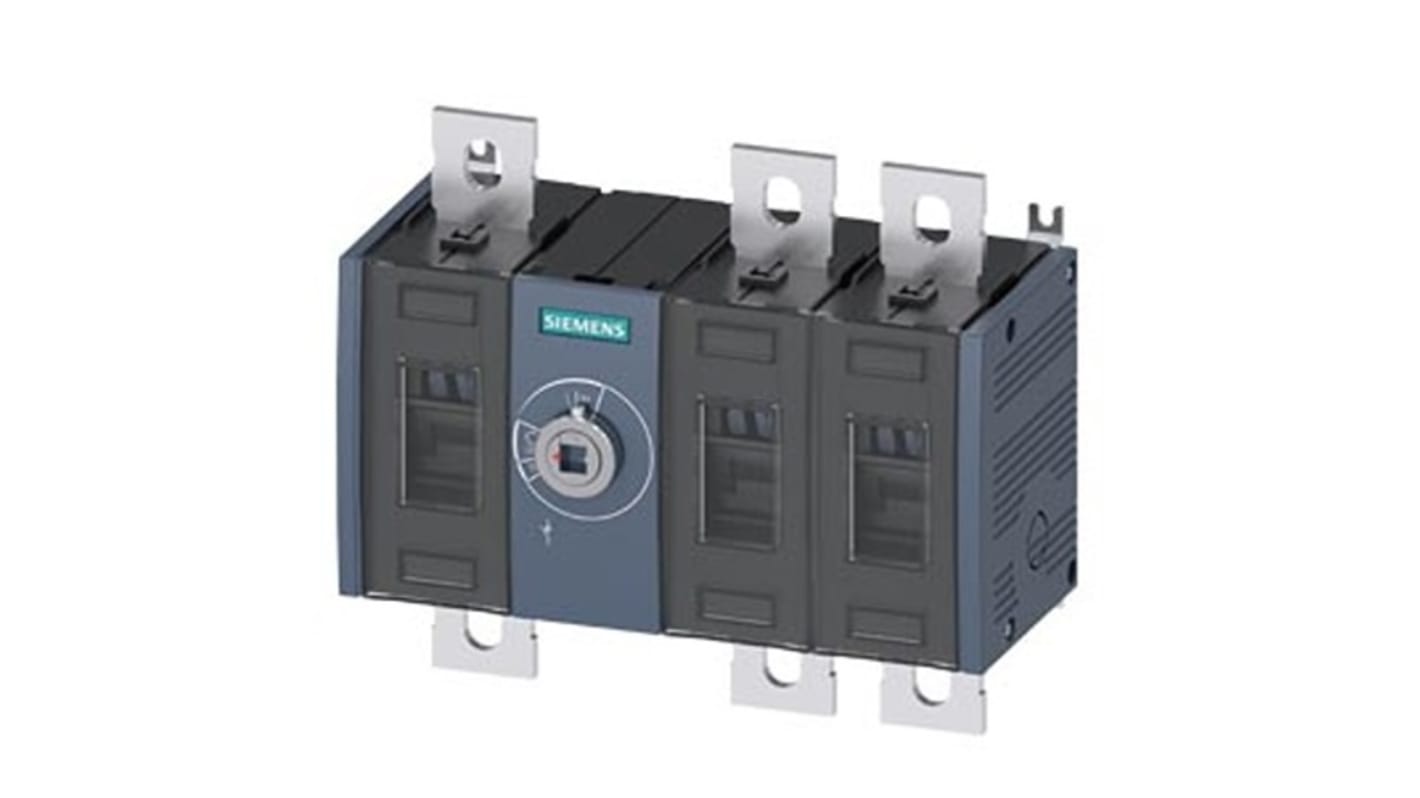 Siemens 3 Pole Fixed Switch Disconnector - 500A Maximum Current, 250kW Power Rating, IP00, IP20