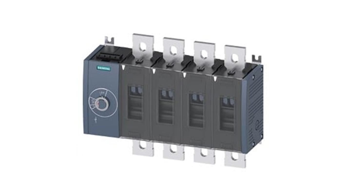 Siemens 4 Pole Fixed Switch Disconnector - 500A Maximum Current, 355kW Power Rating, IP00, IP20