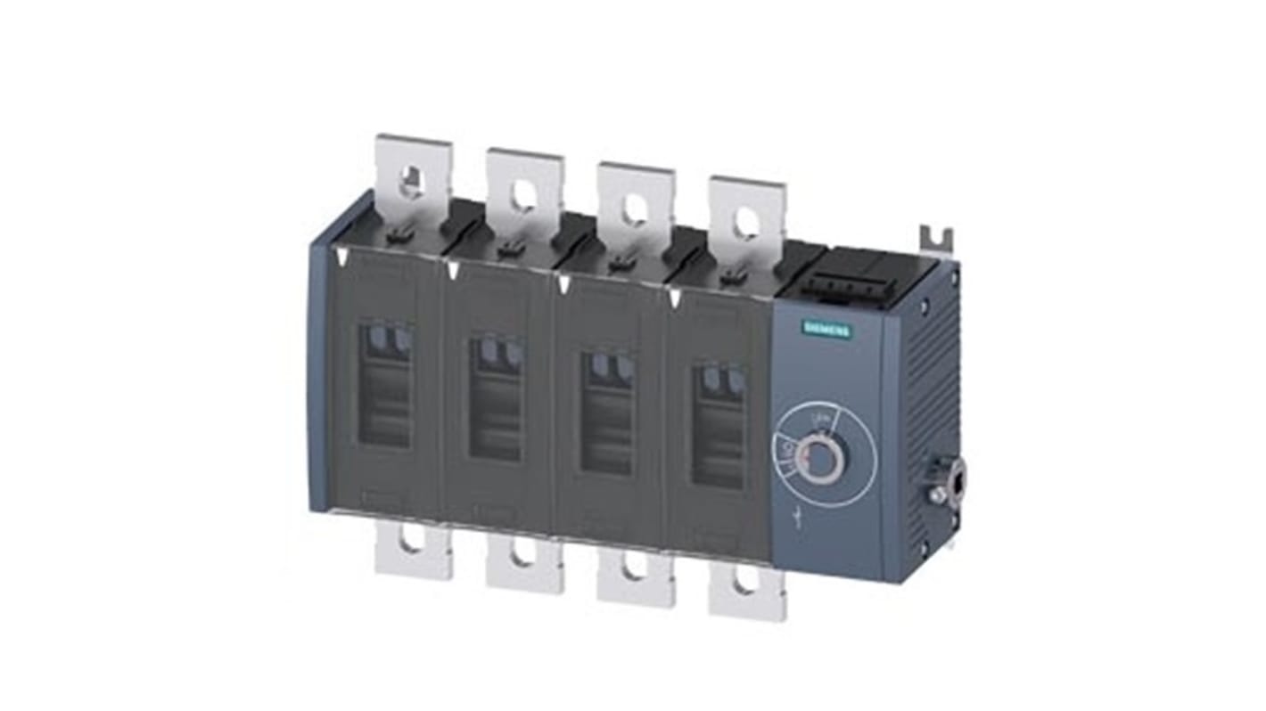 Siemens 4 Pole Fixed Switch Disconnector - 630A Maximum Current, 400kW Power Rating, IP00, IP20