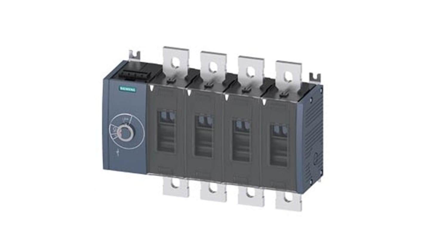 Siemens 4 Pole Fixed Switch Disconnector - 800A Maximum Current, 560kW Power Rating, IP00, IP20