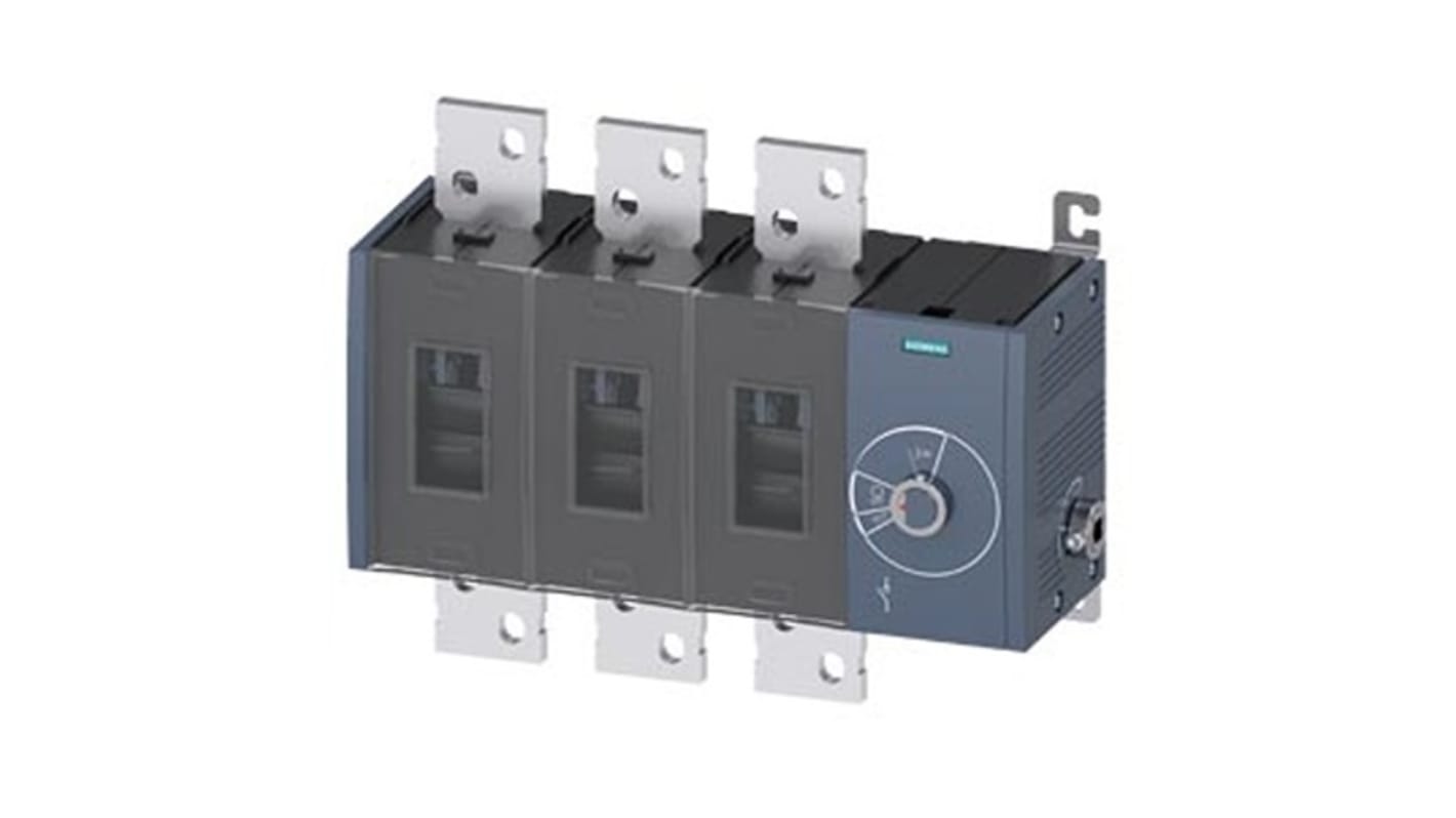 Siemens 3 Pole Fixed Switch Disconnector - 1000A Maximum Current, 710kW Power Rating, IP00, IP20