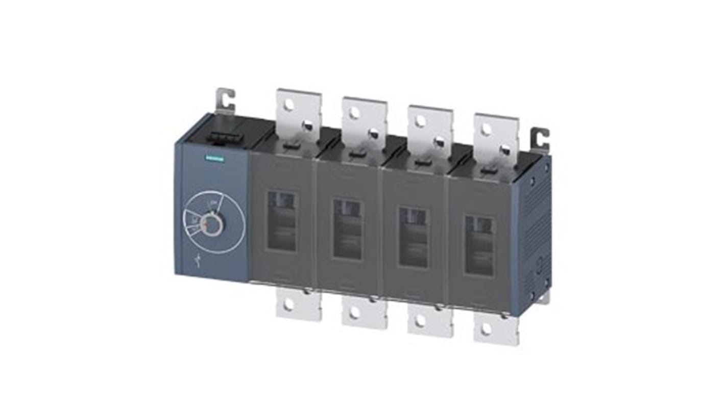 Siemens 4 Pole Fixed Switch Disconnector - 1000A Maximum Current, 710kW Power Rating, IP00, IP20