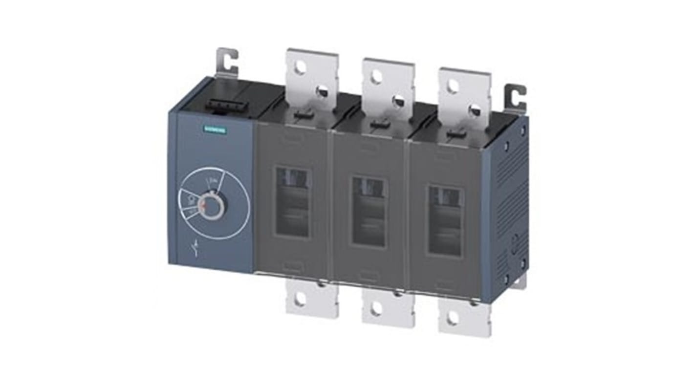 Siemens 3 Pole Fixed Switch Disconnector - 1600A Maximum Current, 1000kW Power Rating, IP00, IP20