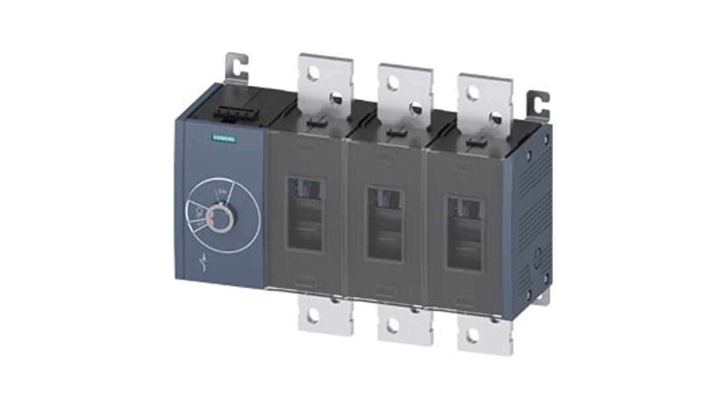 Siemens 3 Pole Fixed Switch Disconnector - 2000A Maximum Current, 1000kW Power Rating, IP00, IP20