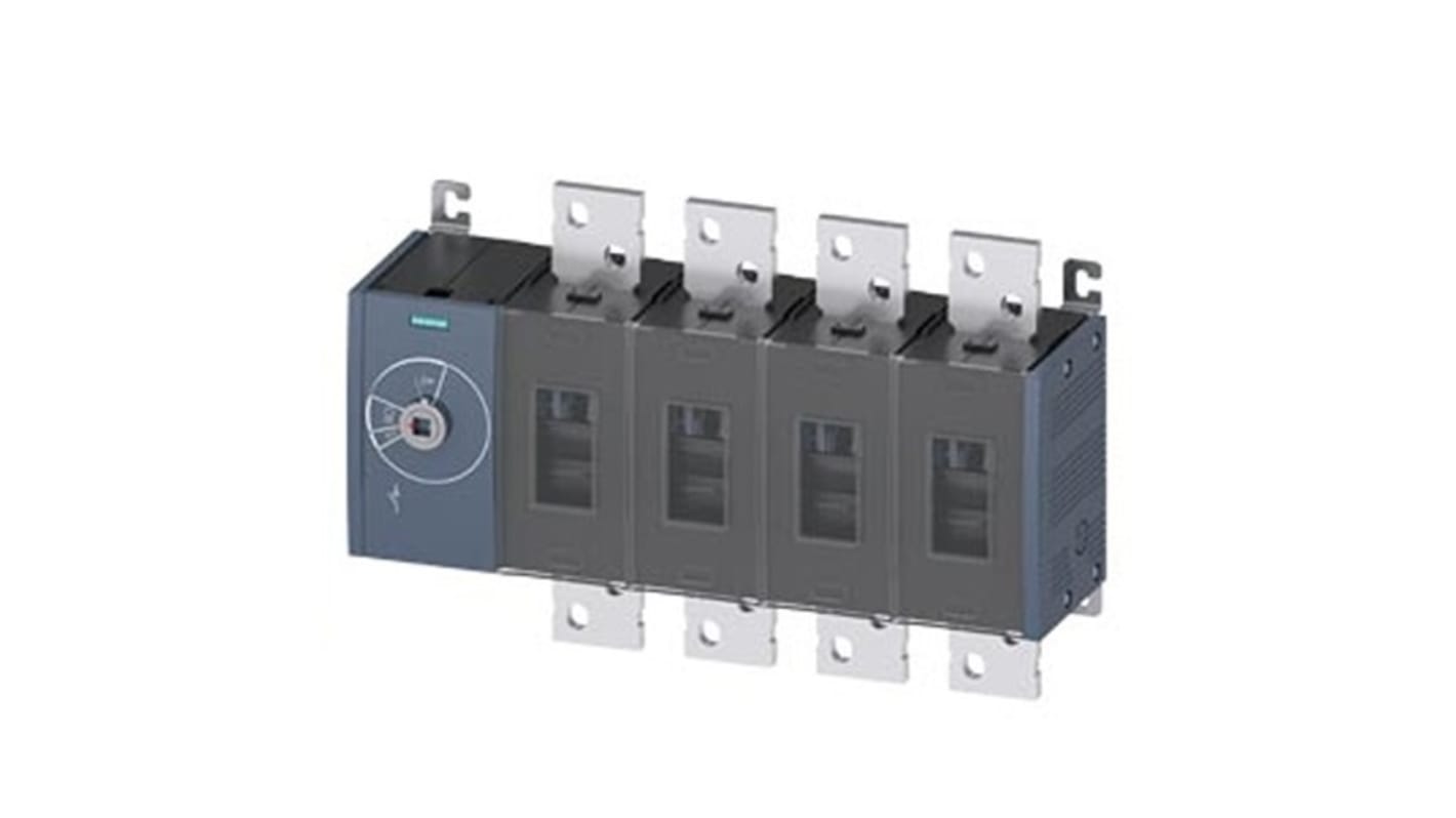 Siemens 4 Pole Fixed Switch Disconnector - 2000A Maximum Current, 1000kW Power Rating, IP00, IP20