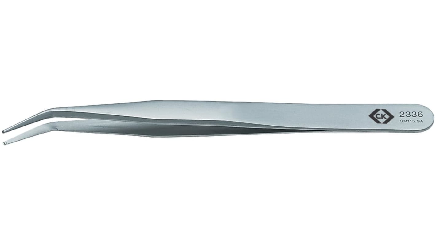 CK 120 mm, Stainless Steel, Angle, ESD Tweezer