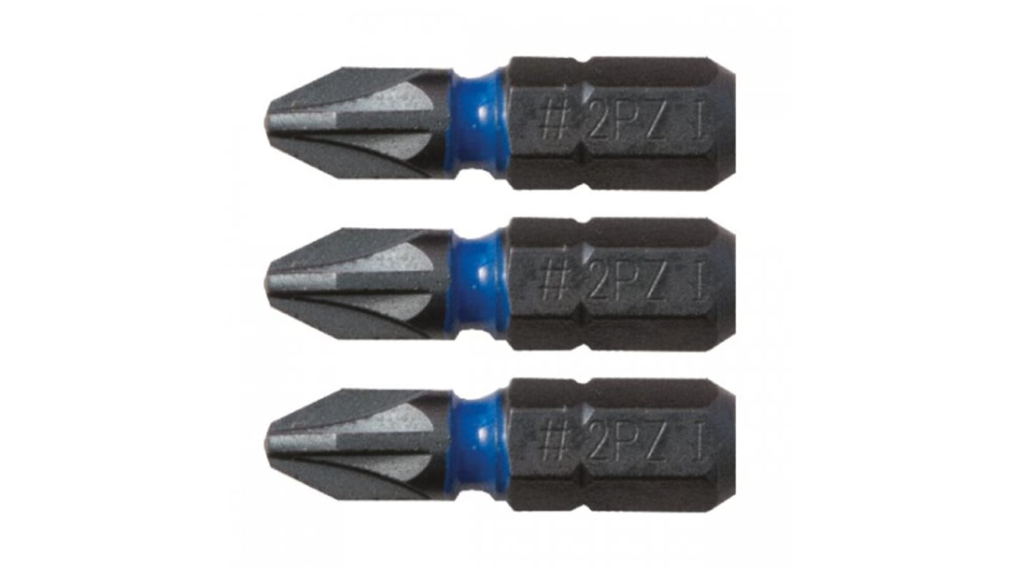 CK PHILLIPS® Schraubendreher-Bitsatz aus blauem Stahl, Legierungsstahl 25 mm, 3-teilig