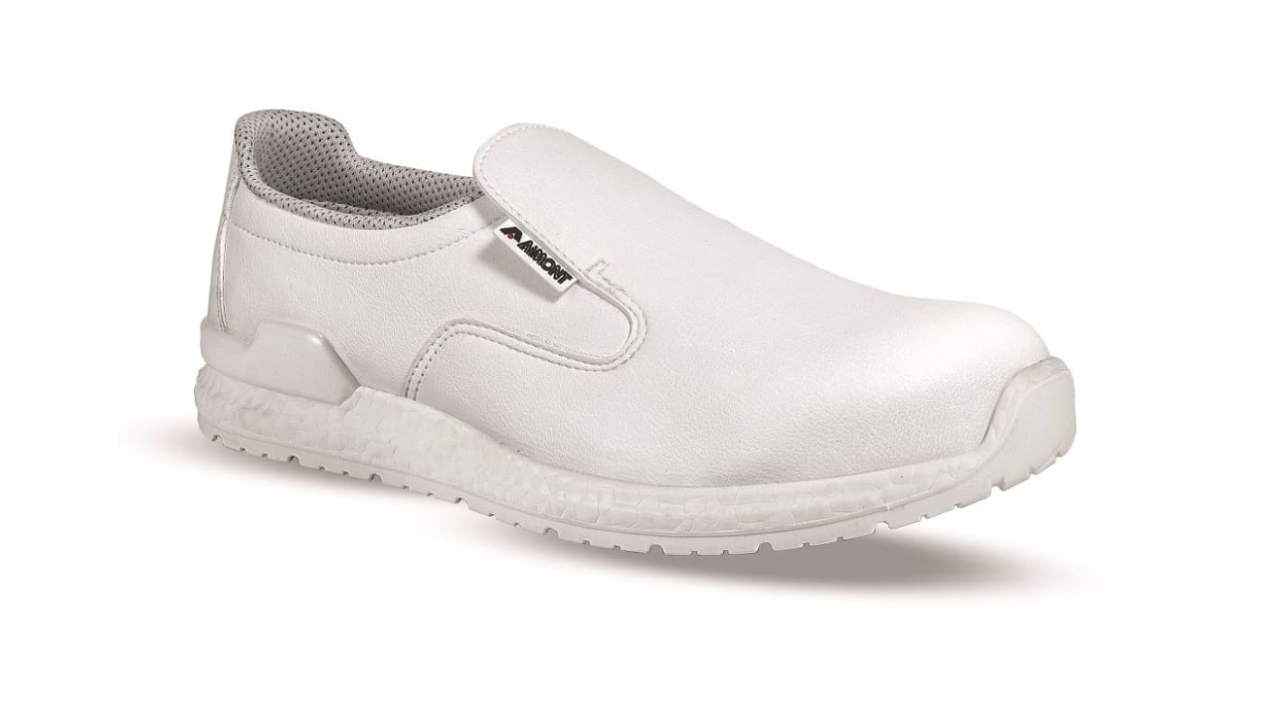 AIMONT CREAM ABI24 Unisex Grey, White Aluminium Toe Capped Safety Shoes, UK 3, EU 35