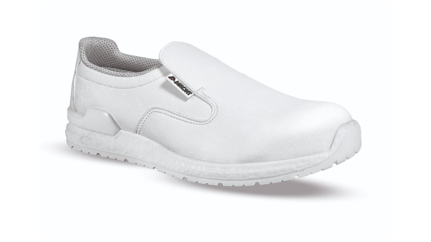 AIMONT CREAM ABI24 Unisex Grey, White Aluminium Toe Capped Safety Shoes, UK 4, EU 37