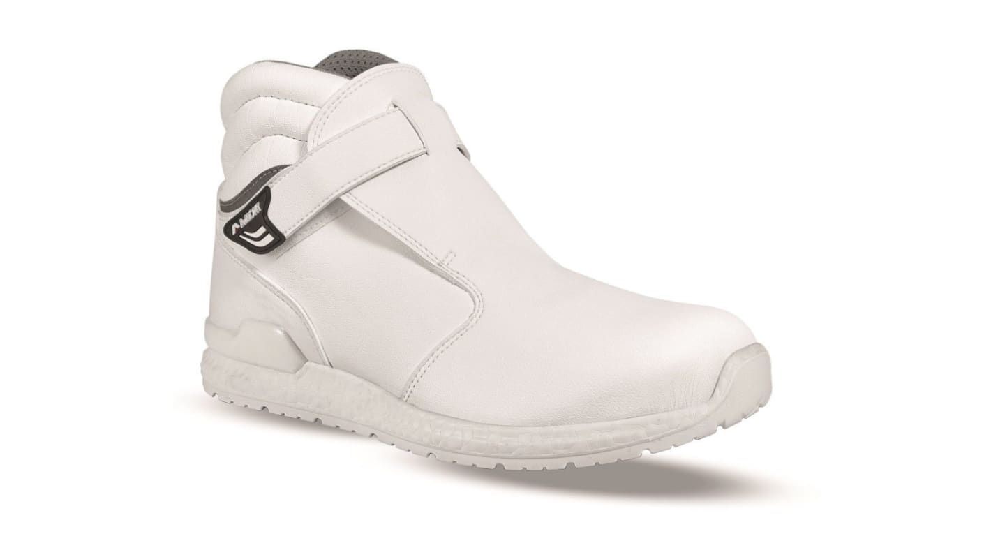 AIMONT MILK ABI21 EN20345 S2, Herren, Sicherheitsstiefel Grau, Weiß, mit Aluminium-Schutzkappe , Größe 38 / UK 5