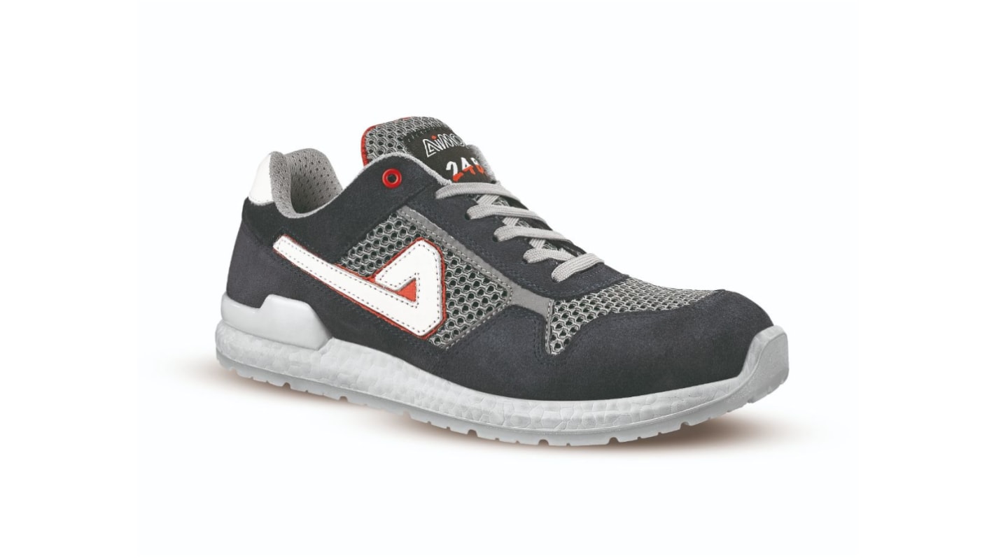 AIMONT ROMELL ABI05 Unisex Grey, Red Aluminium Toe Capped Safety Trainers, UK 6.5, EU 40