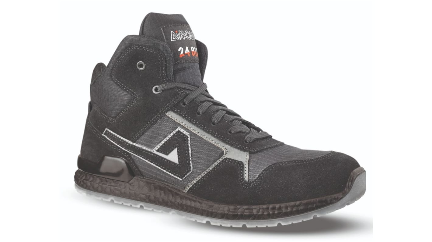 AIMONT WILLARD ABI13 EN20345 S1P, Herren, Sicherheitsstiefel Schwarz, Grau, mit Aluminium-Schutzkappe , Größe 39 / UK 6