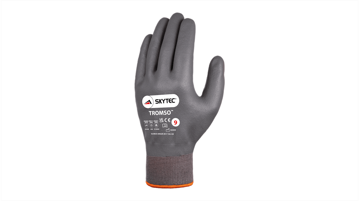 Skytec TROMSO Grey Nylon Cold Resistant Work Gloves, Size 8, Medium, Microporous Nitrile Coating