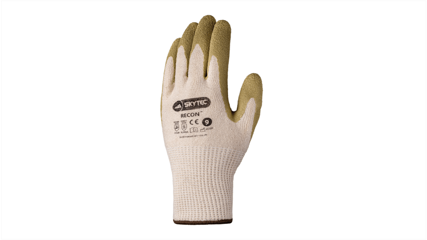 Skytec RECON Beige Nylon Cut Resistant Work Gloves, Size 7, S, Latex Coating