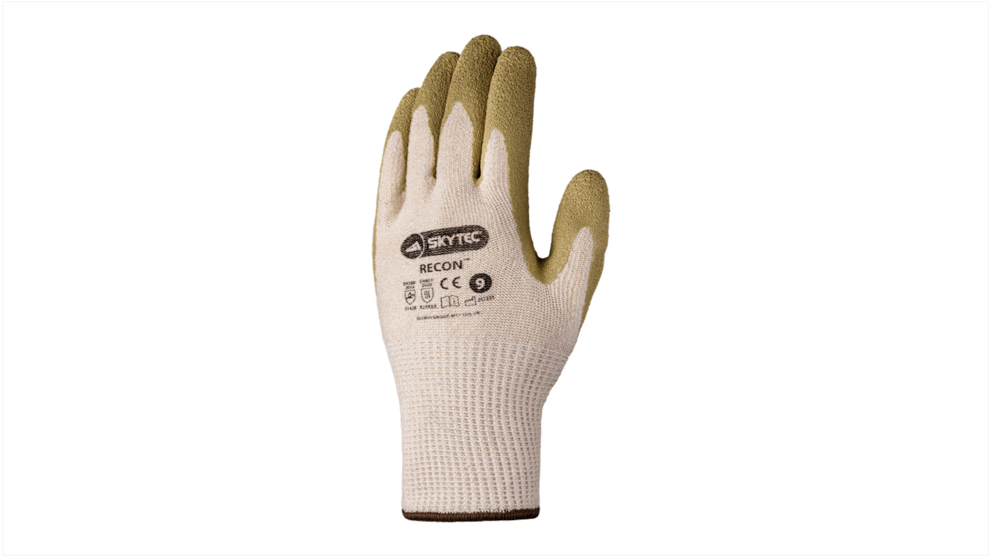 Skytec RECON Beige Nylon Cut Resistant Work Gloves, Size 8, Latex Coating