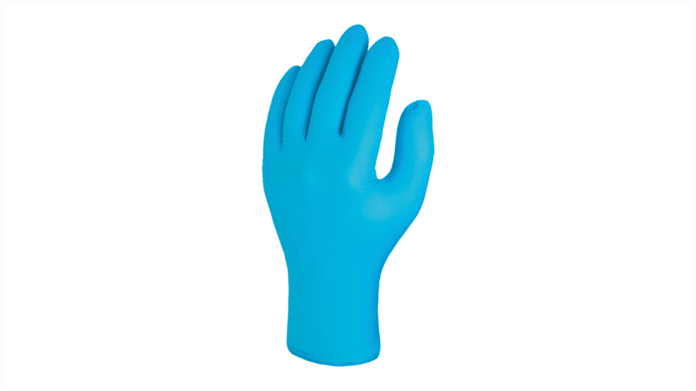 Skytec Haika NX520 Light Blue Powder-Free Nitrile Disposable Gloves, Size XS, Food Safe, 200 per Pack