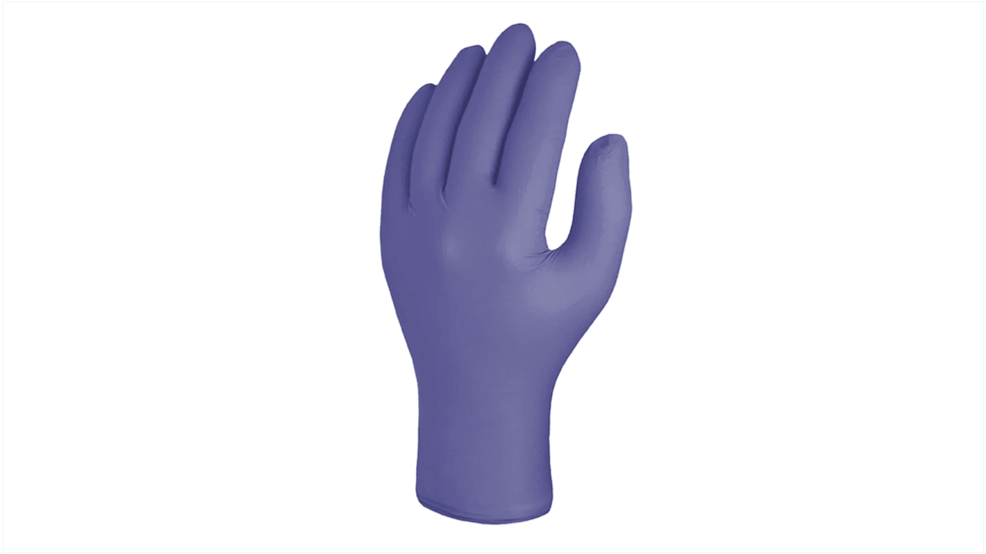 Guantes desechables Skytec sin polvo de Nitrilo Violeta, talla 7, S, caja de 100 unidades