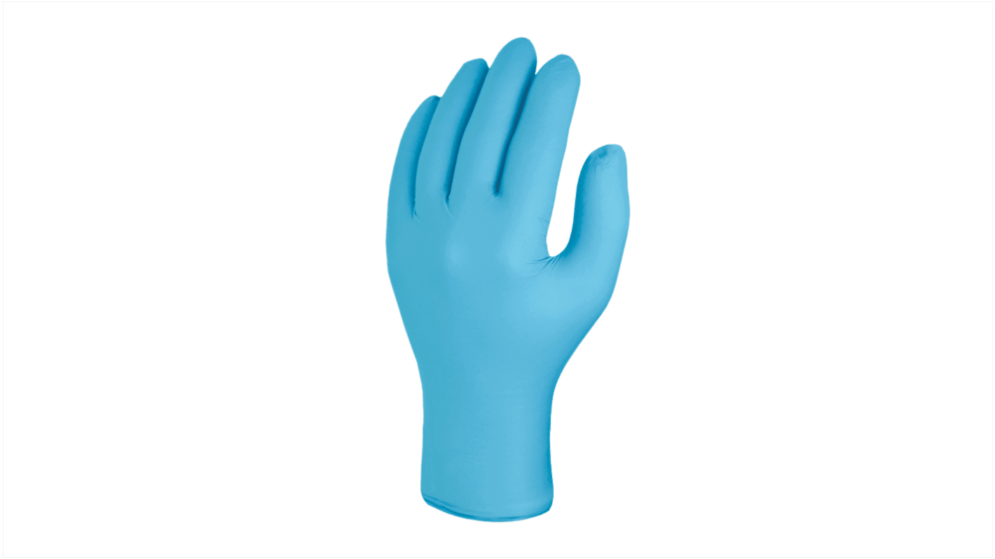 Guantes desechables Skytec sin polvo de Nitrilo Azul, talla XS, caja de 100 unidades