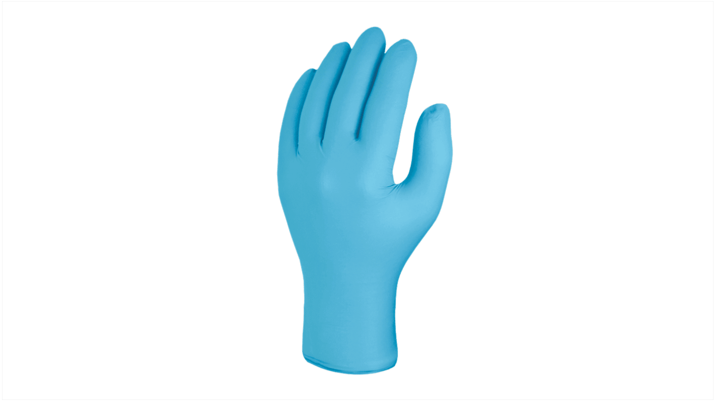 Skytec Chemikalien Einweghandschuhe aus Nitril puderfrei, lebensmittelecht blau, EN455 Größe XL, 100 Stück