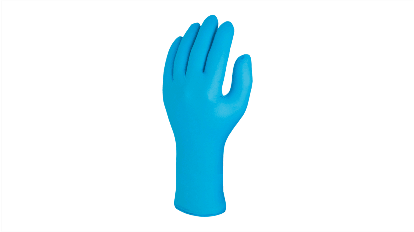 Guantes desechables Skytec sin polvo de Nitrilo Azul, talla XS, caja de 100 unidades