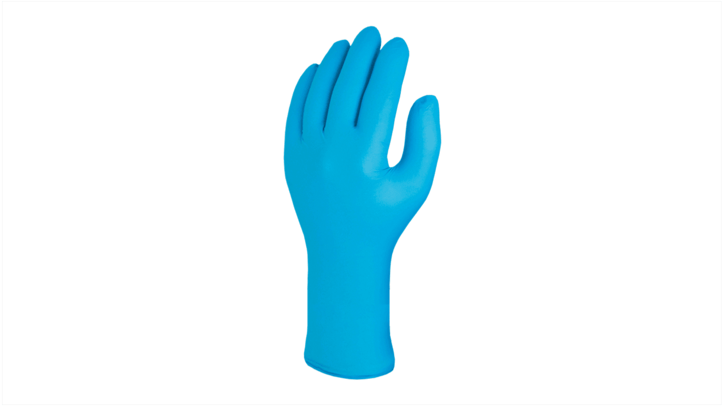 Skytec Chemikalien Einweghandschuhe aus Nitril puderfrei, lebensmittelecht blau, EN455 Größe S, 100 Stück