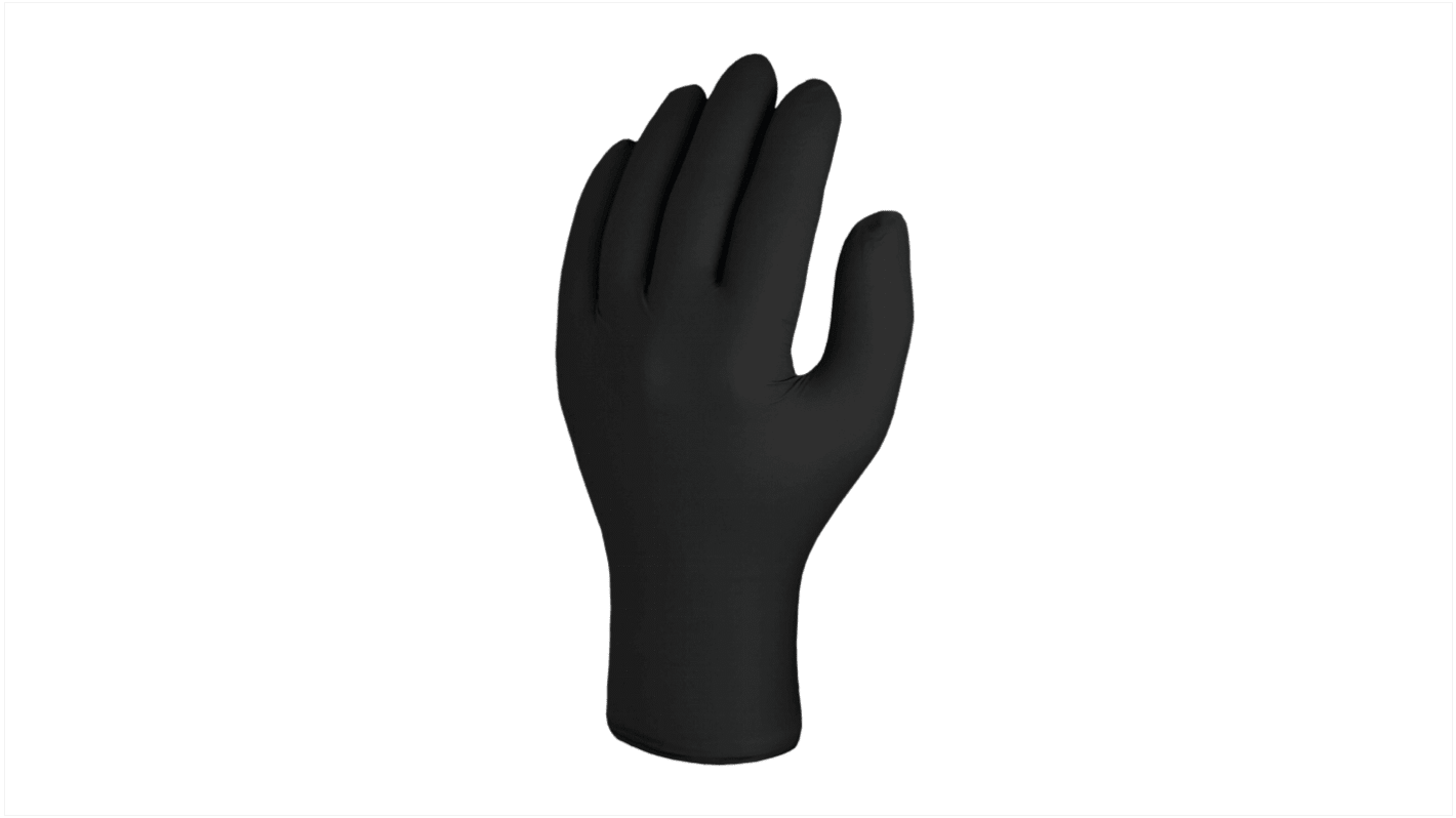 Guantes desechables Skytec sin polvo de Nitrilo Negro, talla S, caja de 100 unidades