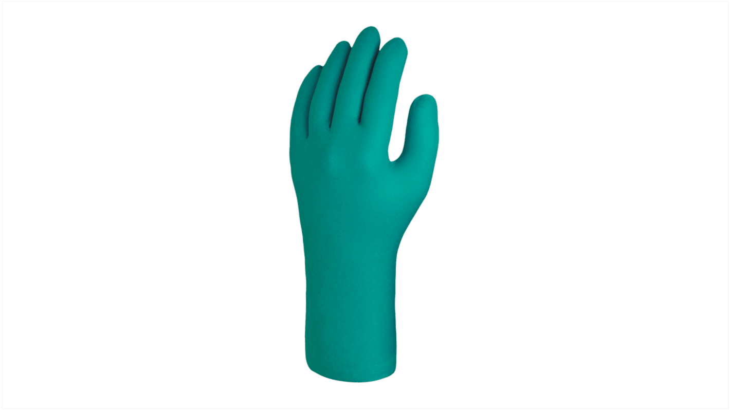 Skytec TX530 Green Powder-Free Nitrile Disposable Gloves, Size M, Food Safe, 100 per Pack