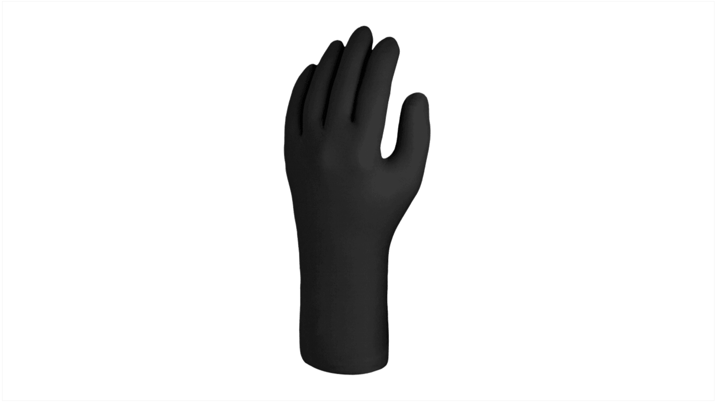 Skytec TX630 Black Powder-Free Nitrile Disposable Gloves, Size M, Food Safe, 100 per Pack