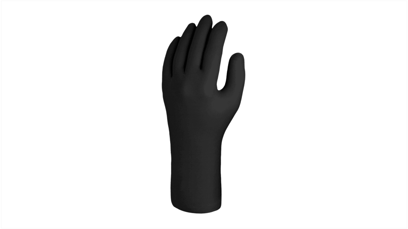 Guantes desechables Skytec sin polvo de Nitrilo Negro, talla M, caja de 100 unidades