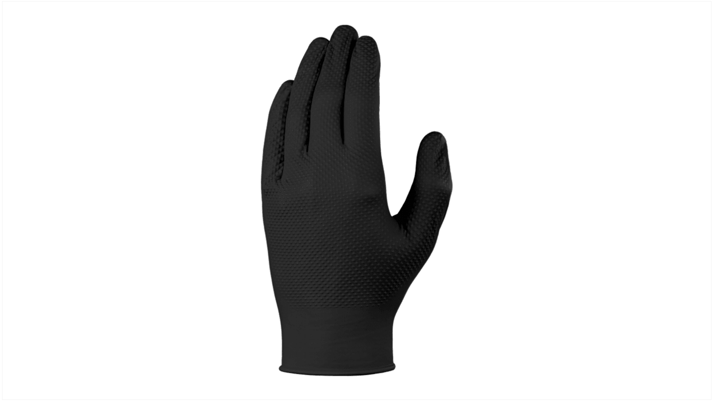 Skytec TX924 Black Powder-Free Nitrile Disposable Gloves, Size 10, XL, Food Safe, 100 per Pack