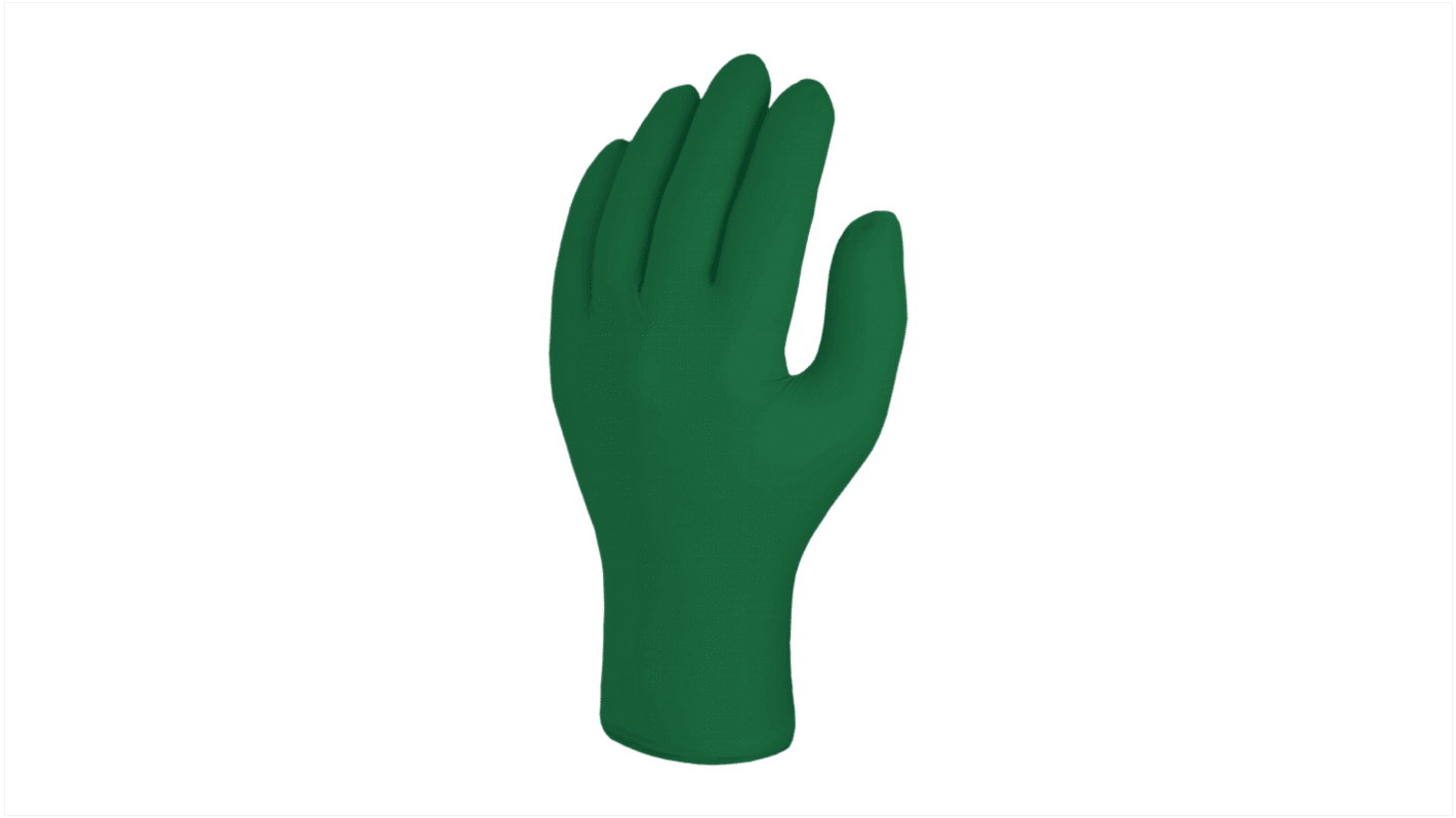 Skytec TX4525 Green Powder-Free Nitrile Disposable Gloves, Size 6, XS, 100 per Pack