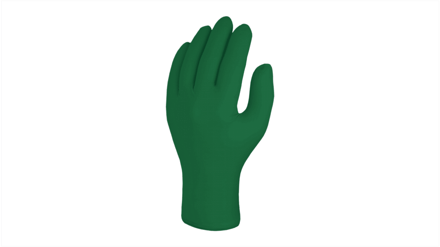 Guantes desechables Skytec sin polvo de Nitrilo Verde, talla 6, XS, caja de 100 unidades