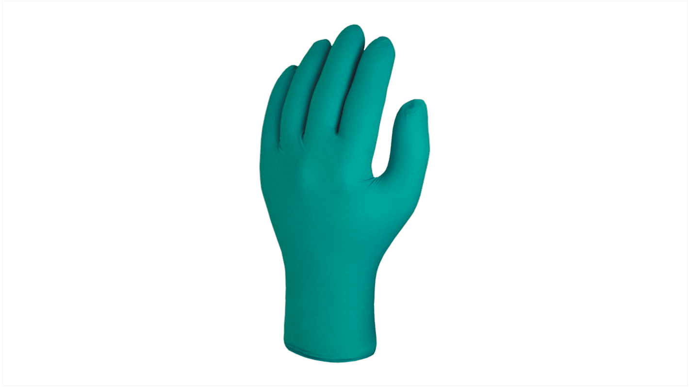 Guantes desechables Skytec sin polvo de Nitrilo Verde, talla S, caja de 20 unidades