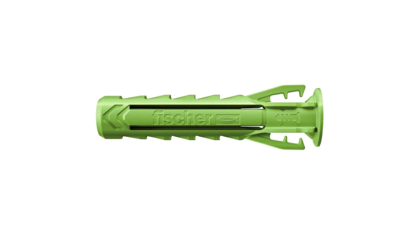 Fischer Fixings Green Wall Plug, 50mm Length, 10mm Fixing Hole Diameter