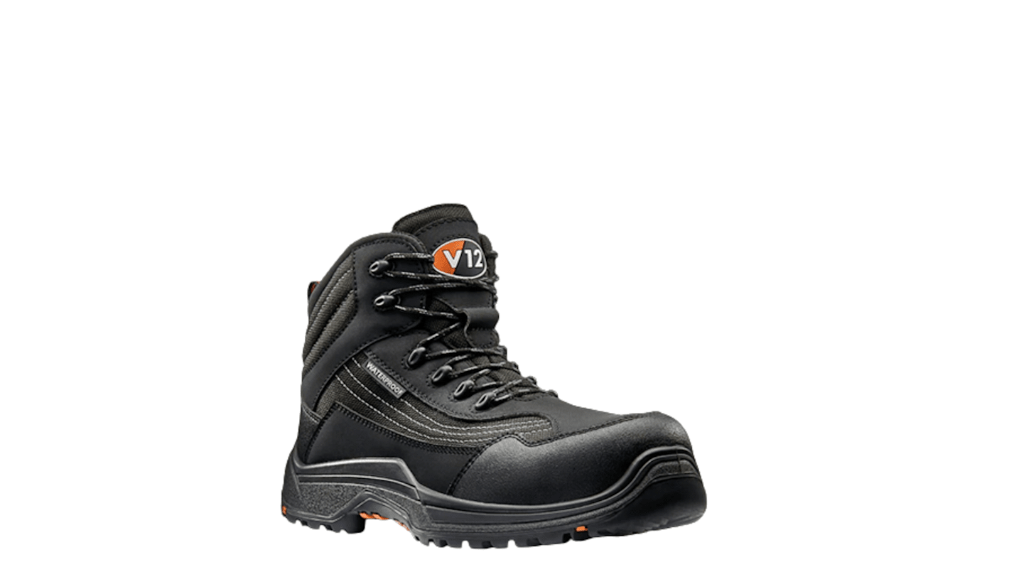 V12 Footwear Octane IGS Black Composite Toe Capped Unisex Safety Boot, UK 14, EU 50