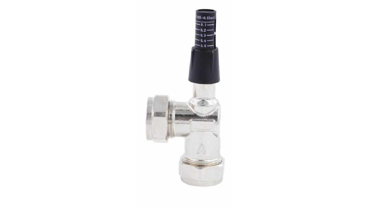 RS PRO 0.5bar Pressure Relief Valve With Compression 22 mm Connection