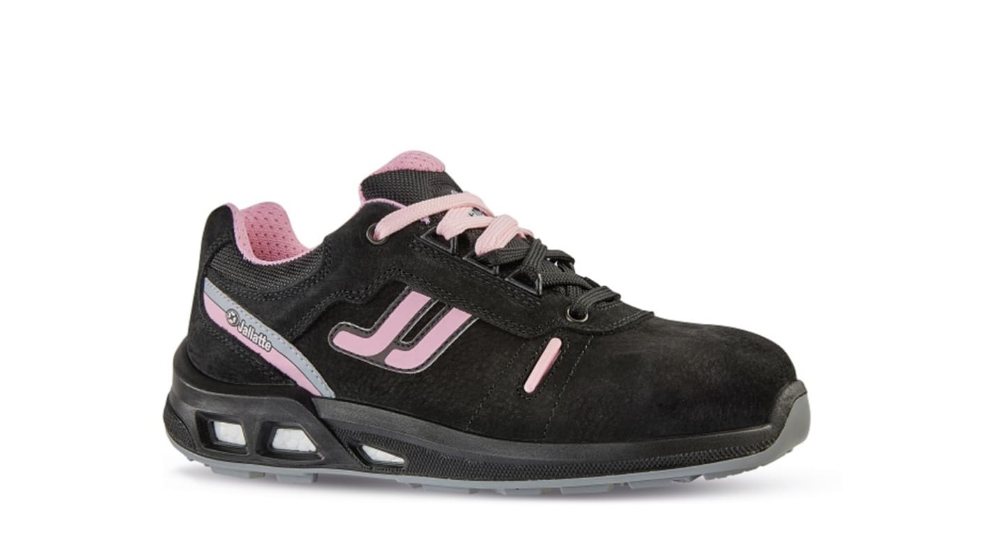 Jallatte Damen Sicherheitshalbschuhe Schwarz, mit Zehen-Schutzkappe EN 20345 S3, Größe 36 / UK 3, ESD-sicher