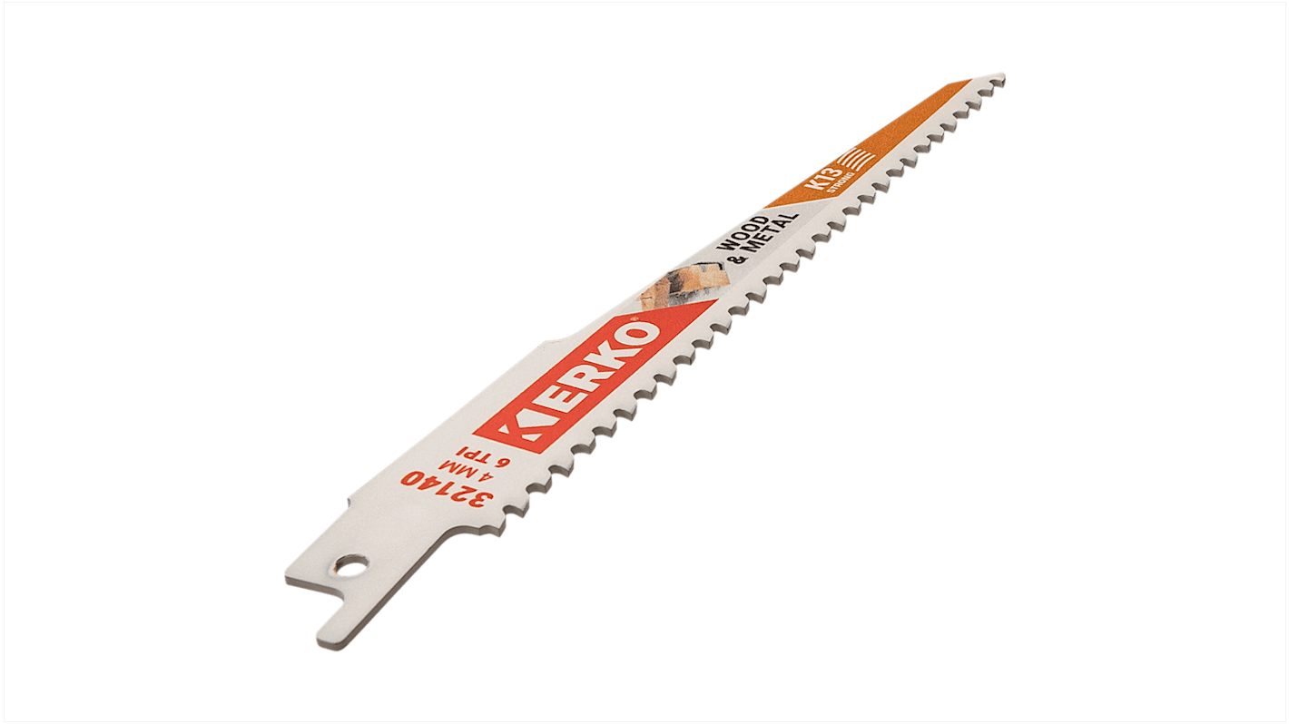 ERKO, 6 Teeth Per Inch Wood 150mm Cutting Length Reciprocating Saw Blade, Pack of 25